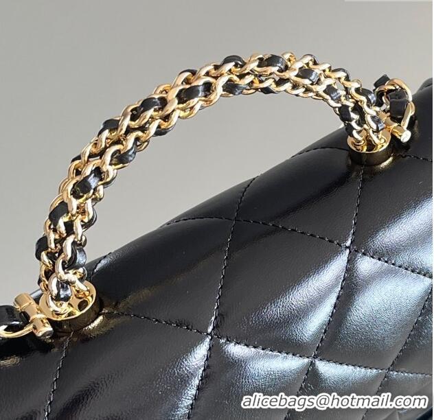 Pretty Style Chanel Lambskin Mini Flap bag with Top Handle AS5032 Black 2024 Top Quality