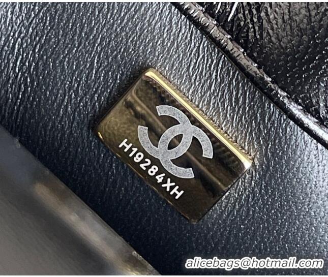 Pretty Style Chanel Lambskin Mini Flap bag with Top Handle AS5032 Black 2024 Top Quality