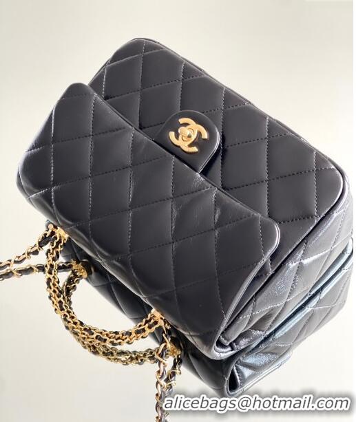 Luxury Discount Chanel Lambskin Medium Flap bag with Top Handle AS5043 Black 2024 Top Quality