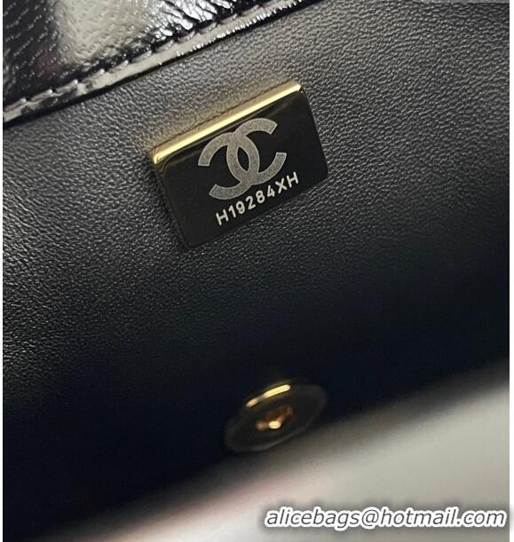 Luxury Discount Chanel Lambskin Medium Flap bag with Top Handle AS5043 Black 2024 Top Quality