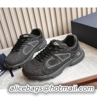 Durable Dior B30 Sneakers in CD Mesh and Embossed Fabric Black 905034