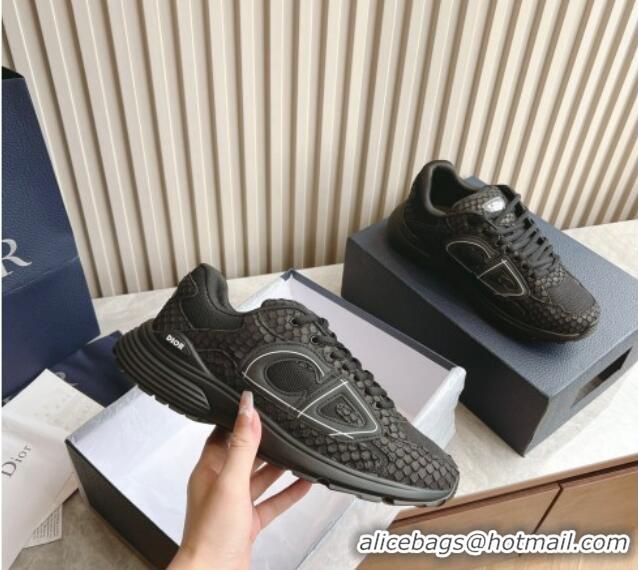 Durable Dior B30 Sneakers in CD Mesh and Embossed Fabric Black 905034