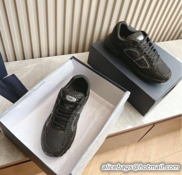 Durable Dior B30 Sneakers in CD Mesh and Embossed Fabric Black 905034