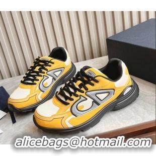 Sumptuous Dior B30 Sneakers in CD Mesh and Technical Fabric Yellow 905036