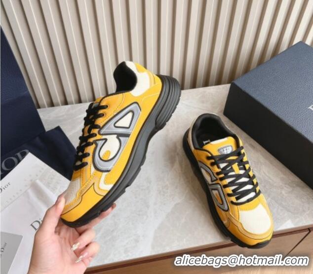 Sumptuous Dior B30 Sneakers in CD Mesh and Technical Fabric Yellow 905036