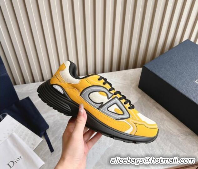 Sumptuous Dior B30 Sneakers in CD Mesh and Technical Fabric Yellow 905036