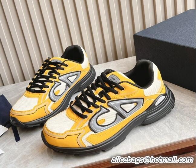 Sumptuous Dior B30 Sneakers in CD Mesh and Technical Fabric Yellow 905036