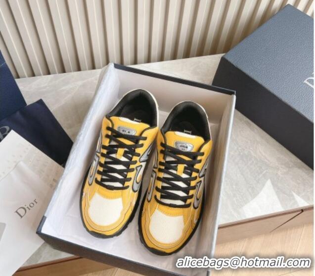 Sumptuous Dior B30 Sneakers in CD Mesh and Technical Fabric Yellow 905036