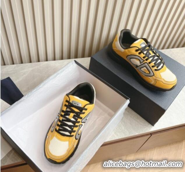 Sumptuous Dior B30 Sneakers in CD Mesh and Technical Fabric Yellow 905036