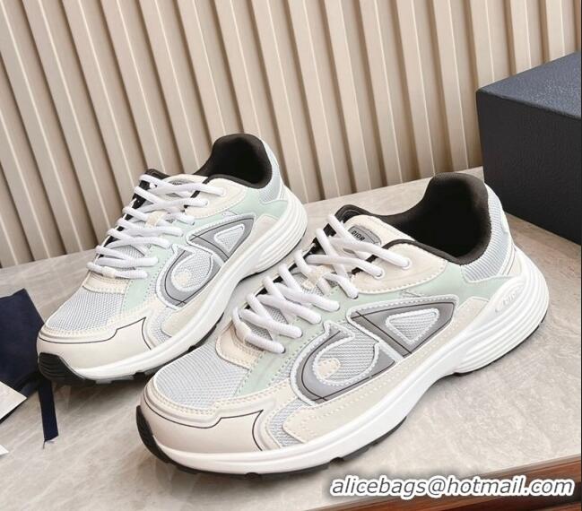 Best Grade Dior B30 Sneakers in CD Mesh and Technical Fabric White/Green 905037