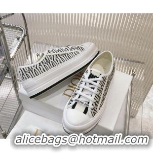 Shop Cheap Dior Walk'n'Dior Platform Sneakers 4.5cm in Embroidered Cotton with Miss Dior Allover Motif White/Black 90503