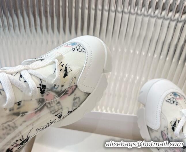 Best Price Dior D-Connect Sneaker in White Dragonfly Printed Technical Fabric 905043