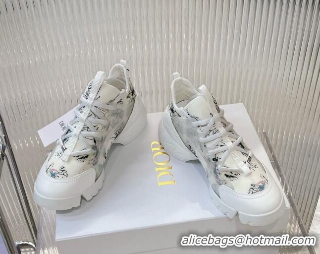 Best Price Dior D-Connect Sneaker in White Dragonfly Printed Technical Fabric 905043