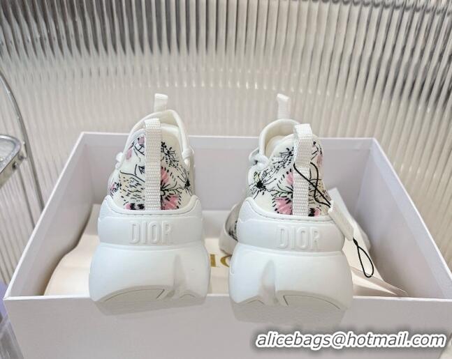 Best Price Dior D-Connect Sneaker in White Dragonfly Printed Technical Fabric 905043