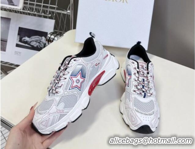 Low Cost Dior Chrono Sneakers 4cm in Mesh with Leather-Effect Panels and Star White 905053