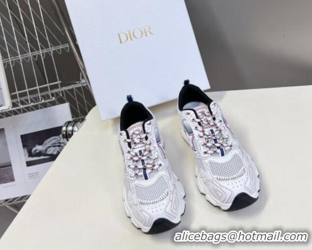 Low Cost Dior Chrono Sneakers 4cm in Mesh with Leather-Effect Panels and Star White 905053