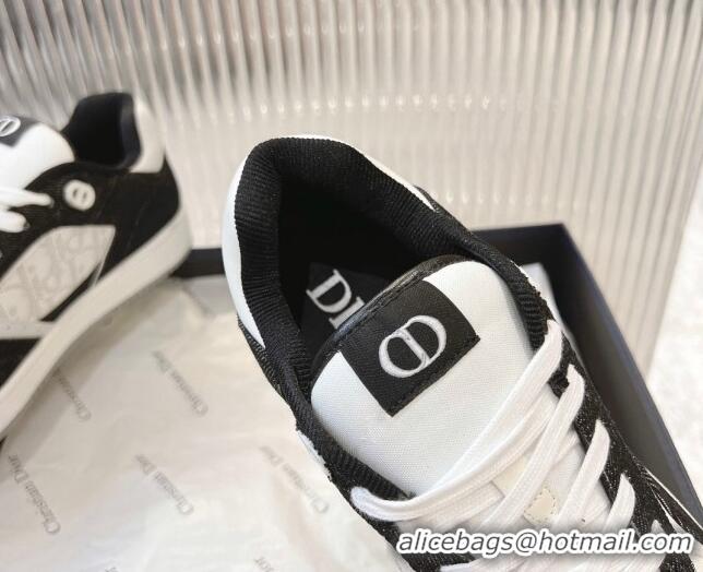 Durable Dior B27 Low-Top Sneakers in Black Denim and Oblique Galaxy Leather 905055