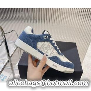 Top Design Dior B27 Low-Top Sneakers in Blue Denim and Oblique Galaxy Leather 905056