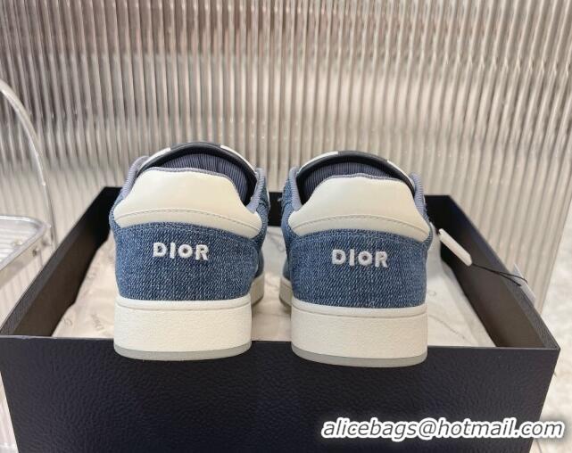 Top Design Dior B27 Low-Top Sneakers in Blue Denim and Oblique Galaxy Leather 905056