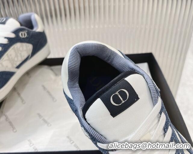 Top Design Dior B27 Low-Top Sneakers in Blue Denim and Oblique Galaxy Leather 905056