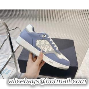 Trendy Design Dior B27 Low-Top Sneakers in Smooth Calfskin and Oblique Galaxy Leather Light Blue 905061