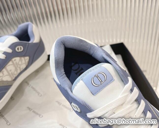 Trendy Design Dior B27 Low-Top Sneakers in Smooth Calfskin and Oblique Galaxy Leather Light Blue 905061