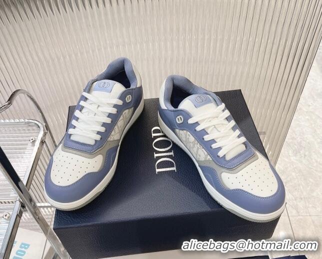 Trendy Design Dior B27 Low-Top Sneakers in Smooth Calfskin and Oblique Galaxy Leather Light Blue 905061