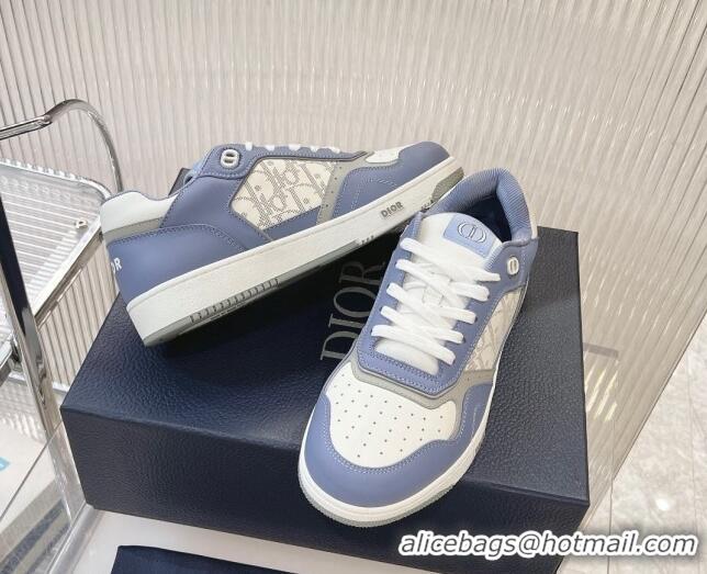 Trendy Design Dior B27 Low-Top Sneakers in Smooth Calfskin and Oblique Galaxy Leather Light Blue 905061