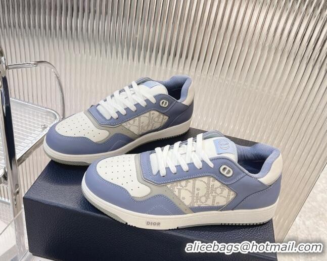 Trendy Design Dior B27 Low-Top Sneakers in Smooth Calfskin and Oblique Galaxy Leather Light Blue 905061