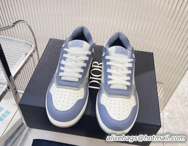 Trendy Design Dior B27 Low-Top Sneakers in Smooth Calfskin and Oblique Galaxy Leather Light Blue 905061