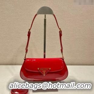 Famous Brand Prada Patent Leather shoulder bag 1BD345 Red 2024