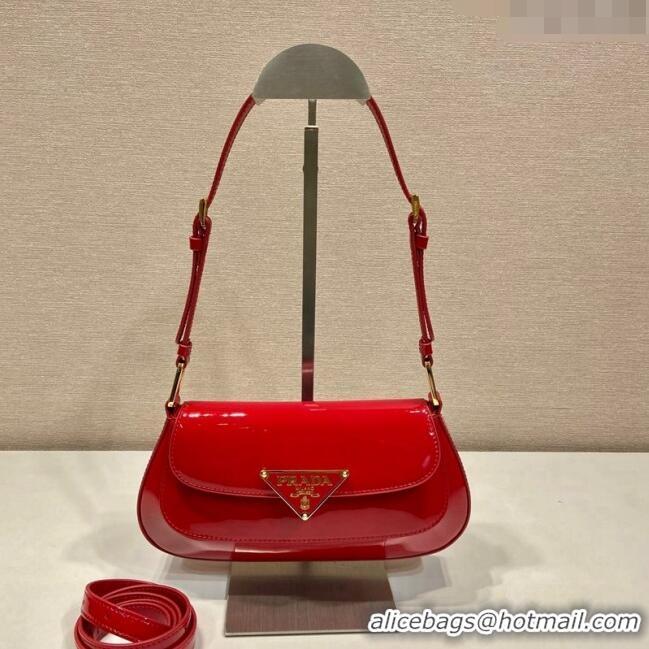 Famous Brand Prada Patent Leather shoulder bag 1BD345 Red 2024