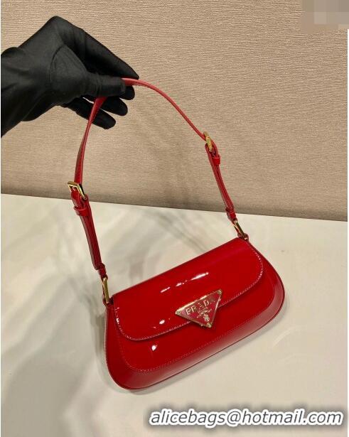 Famous Brand Prada Patent Leather shoulder bag 1BD345 Red 2024