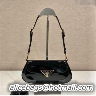 Buy Inexpensive Prada Patent Leather shoulder bag 1BD345 Black 2024