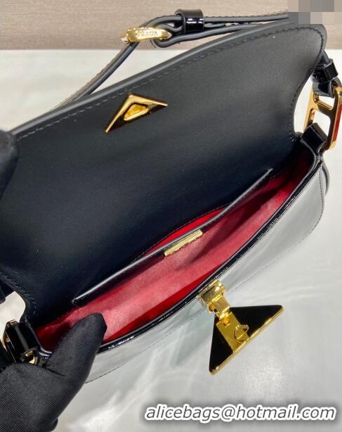 Buy Inexpensive Prada Patent Leather shoulder bag 1BD345 Black 2024