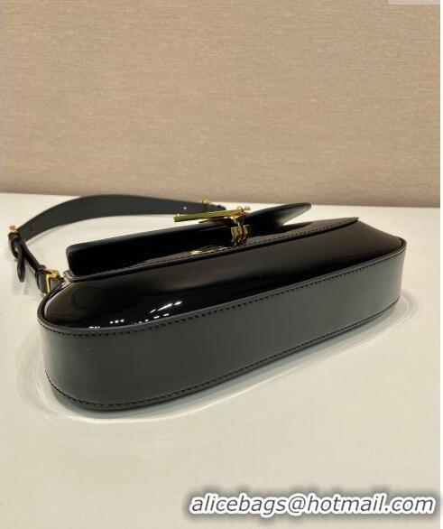 Buy Inexpensive Prada Patent Leather shoulder bag 1BD345 Black 2024