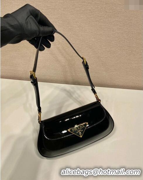 Buy Inexpensive Prada Patent Leather shoulder bag 1BD345 Black 2024