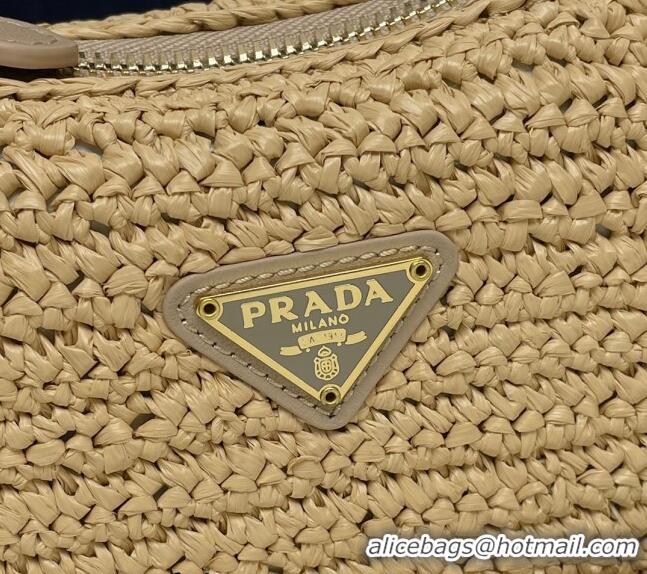 Inexpensive Prada Re-Edition 2005 Raffia-effect crochet bag 1BH204 Beige 2024