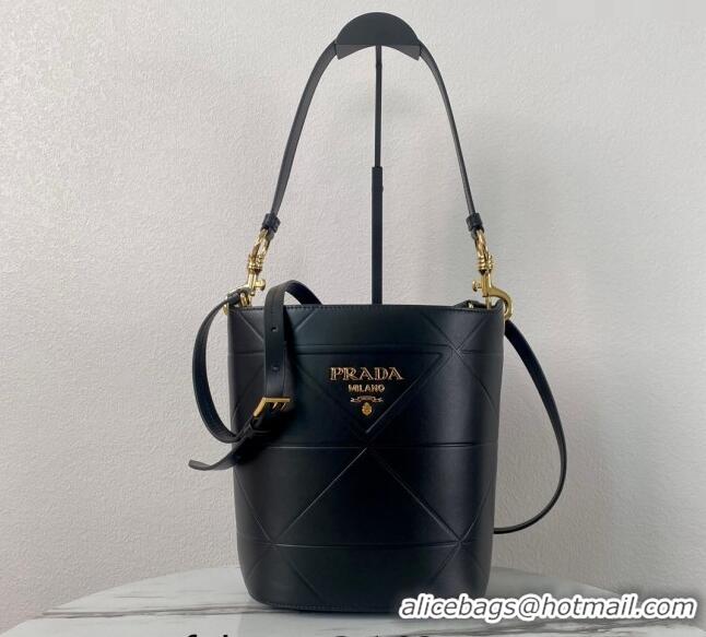 Affordable Price Prada Quilted Leather Bucket Bag 1BA380 Black 2024