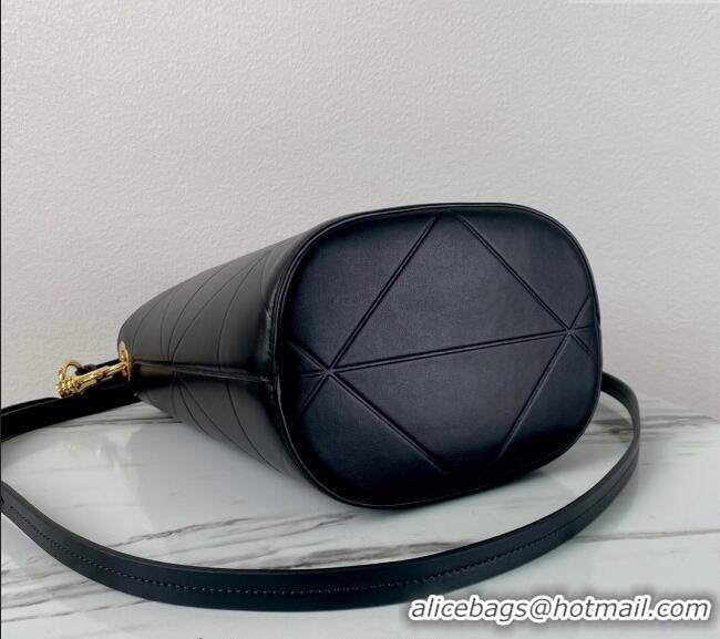 Affordable Price Prada Quilted Leather Bucket Bag 1BA380 Black 2024