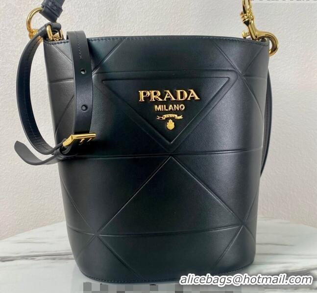 Affordable Price Prada Quilted Leather Bucket Bag 1BA380 Black 2024