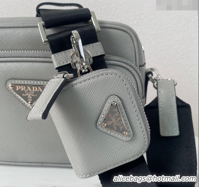 Top Quality Prada Saffiano Leather Shoulder Bag 2VH170 Grey 2023