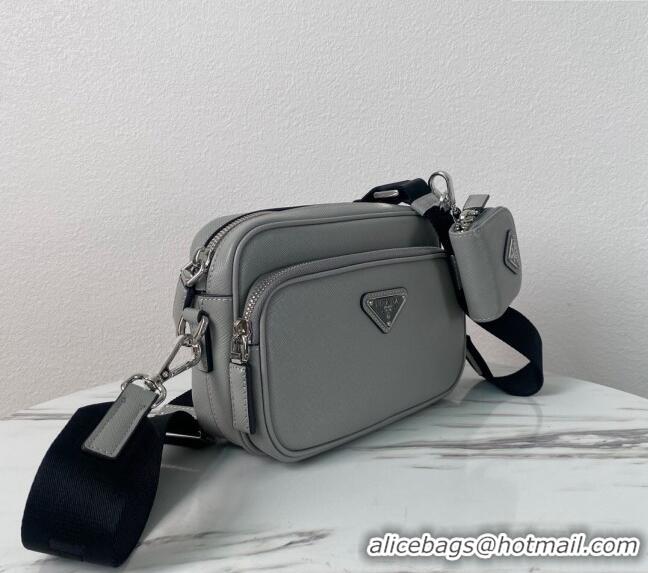 Top Quality Prada Saffiano Leather Shoulder Bag 2VH170 Grey 2023