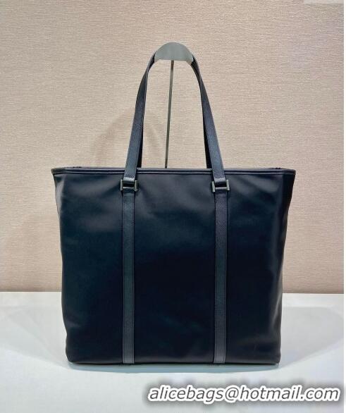 Super Quality  Prada Mens Re-Nylon and Saffiano leather tote bag 2VG112 Black 2024