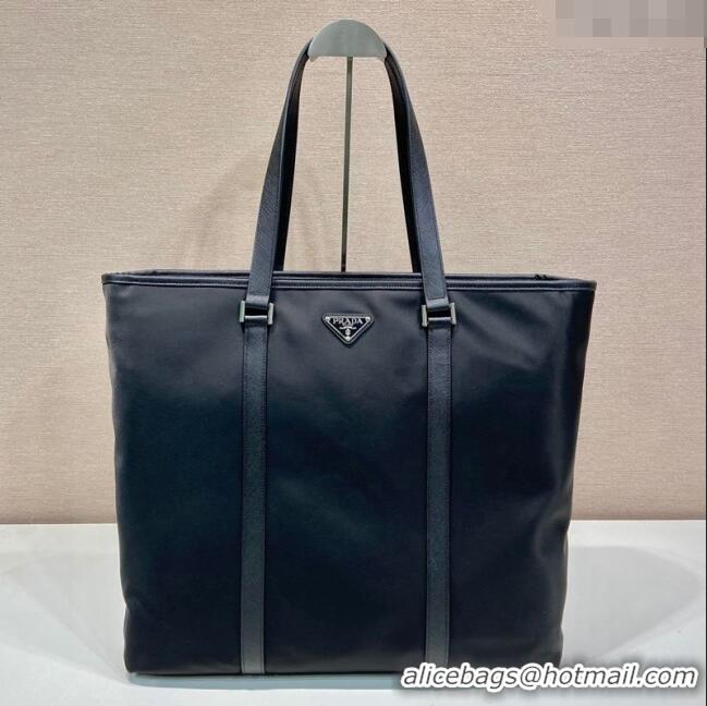 Super Quality  Prada Mens Re-Nylon and Saffiano leather tote bag 2VG112 Black 2024