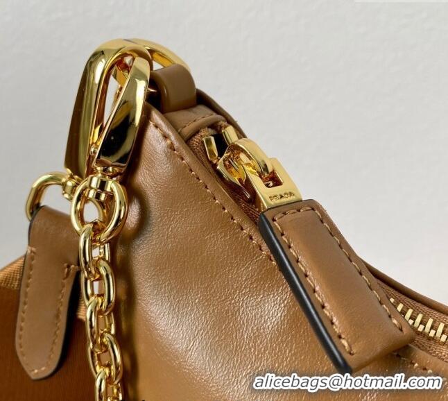 Reasonable Price Prada Re-Edition 2005 Siny Leather Hobo Bag 1BC204 Brown 2024