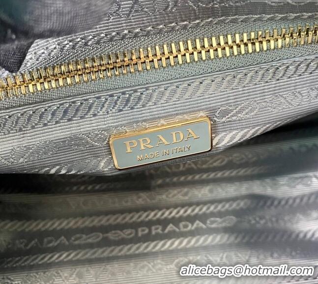 Famous Brand Prada LusSolf Siny Leather Shoulder Bag 1BA215 Grey 2024