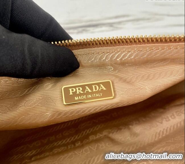 Super Quality Prada Re-Edition 2002 small shiny leather shoulder bag 1BC201 Brown 2024