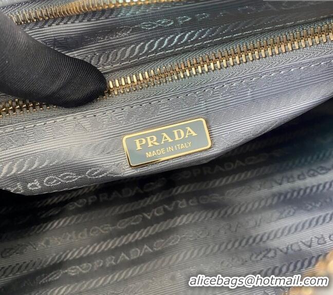 Grade Design Prada Medium shiny leather handbag 1BA426 Grey 2024