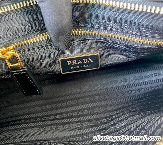 Most Popular Prada Medium shiny leather handbag 1BA426 Black 2024